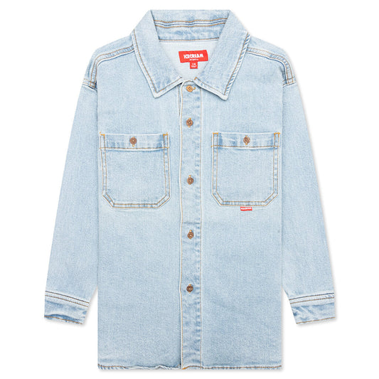 Kids Oversized Waterfall Shirt Jacket - Fresh Air