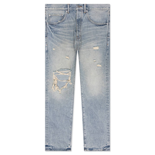 Knee Blowout Dirty Jeans - Light Indigo