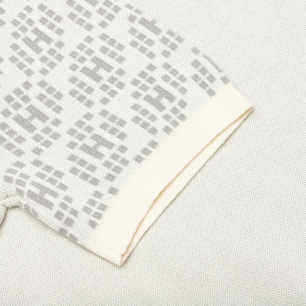 Knit H Pattern Polo - Bone