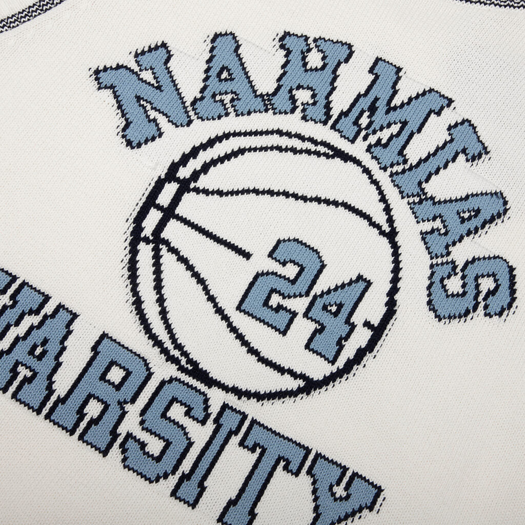 Knit Varsity Basketball Jersey - White