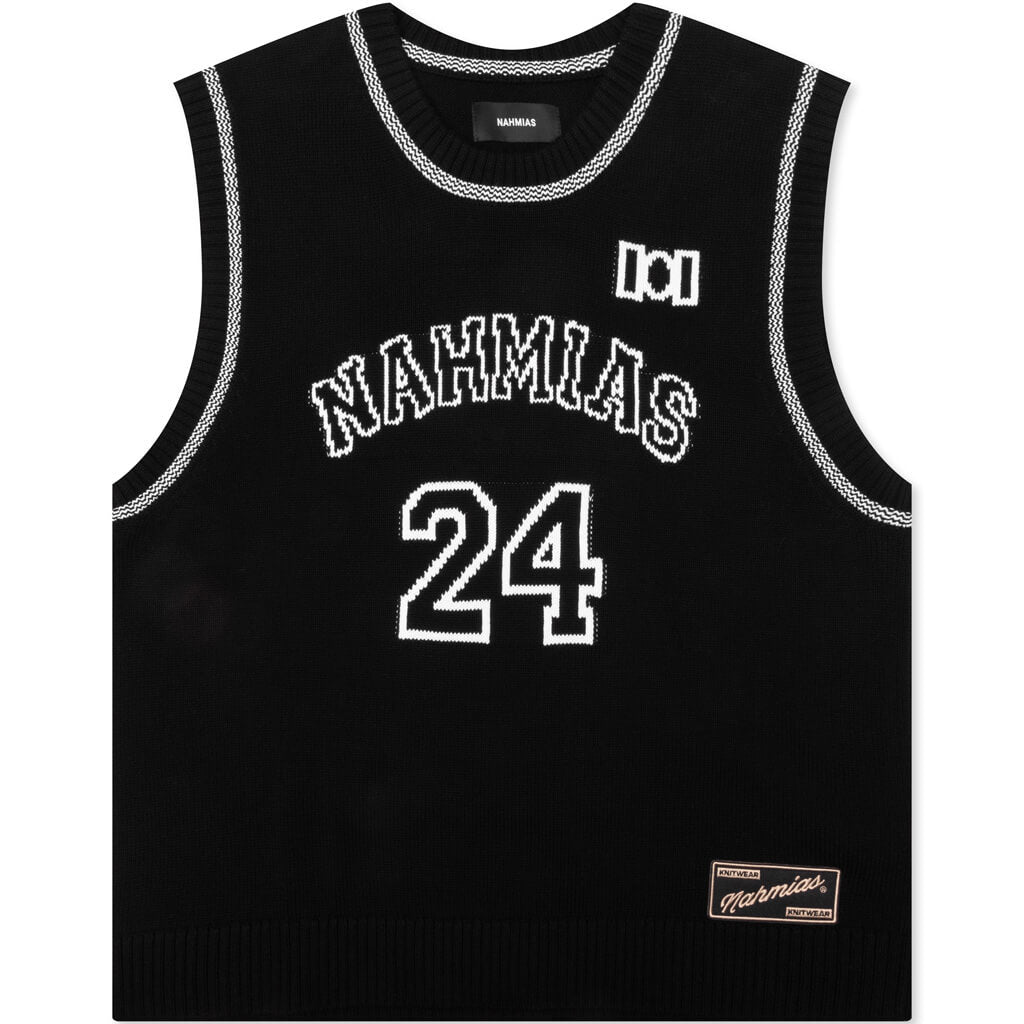 Knitted 24 Basketball Jersey - Black