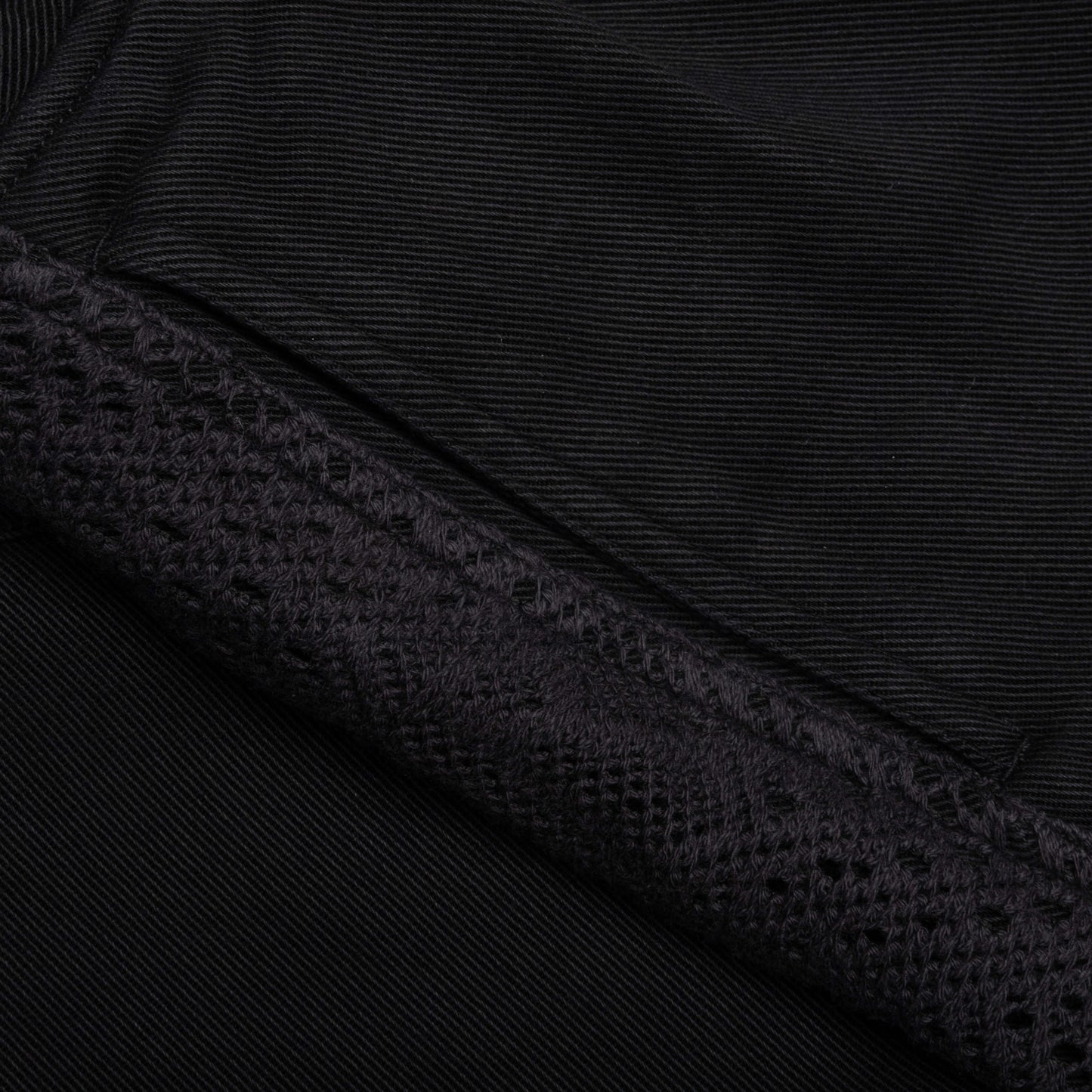 Knitted Panel Shorts - Black