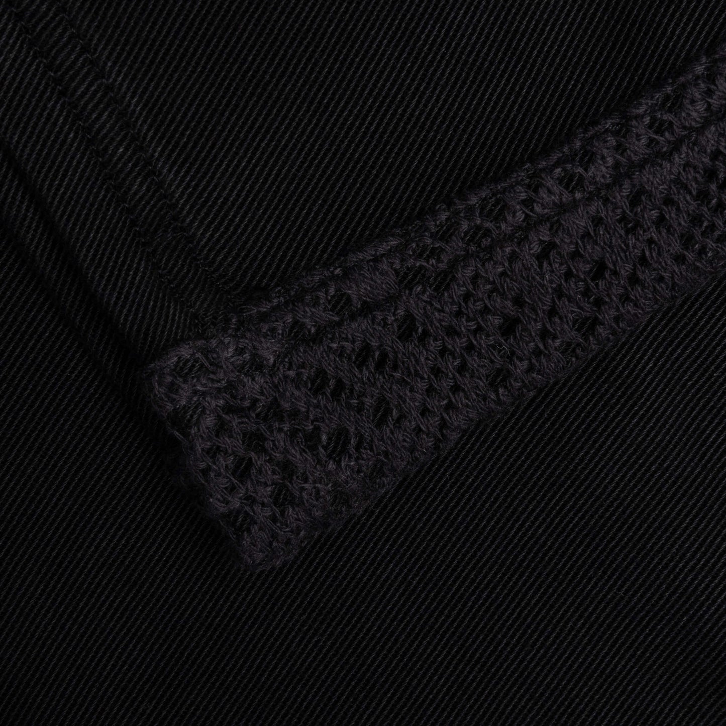 Knitted Panel Shorts - Black