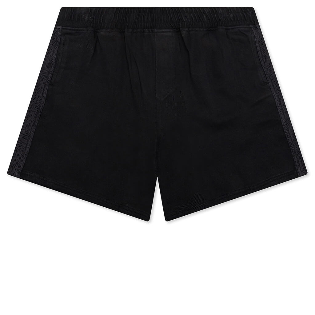 Knitted Panel Shorts - Black