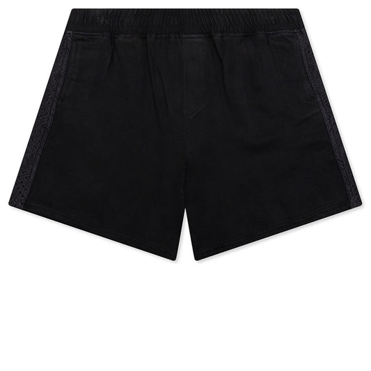 Knitted Panel Shorts - Black