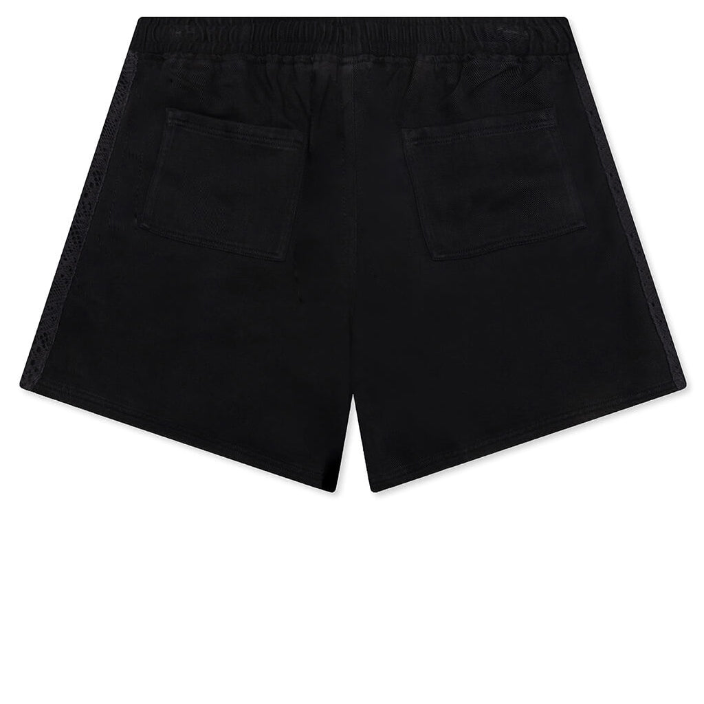Knitted Panel Shorts - Black