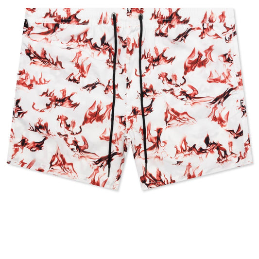 Burnt Boardshort - White