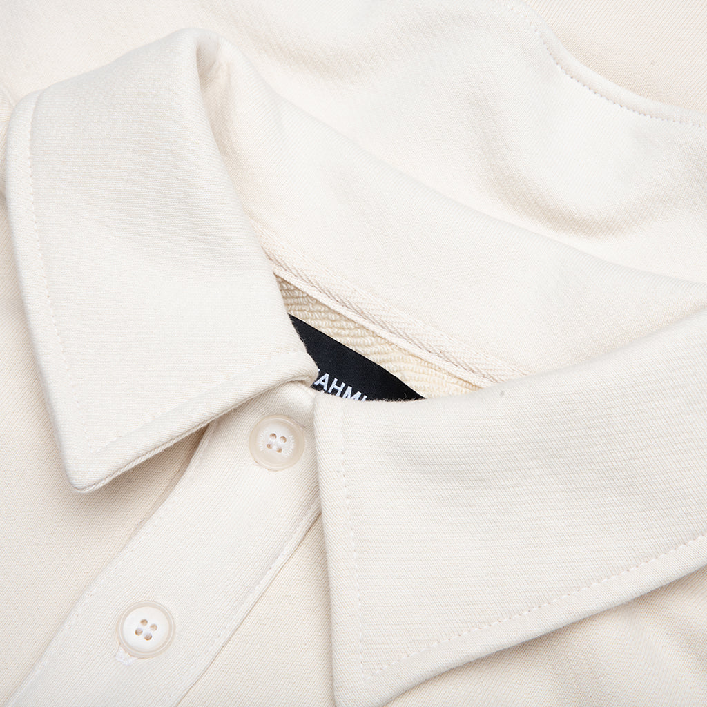 L/S Polo Henley Shirt - Egg White