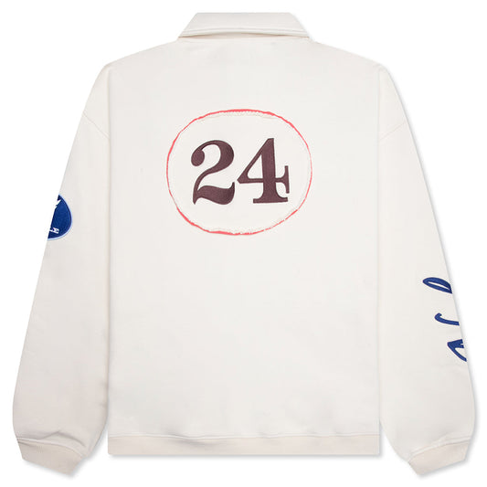 L/S Polo Henley Shirt - Egg White