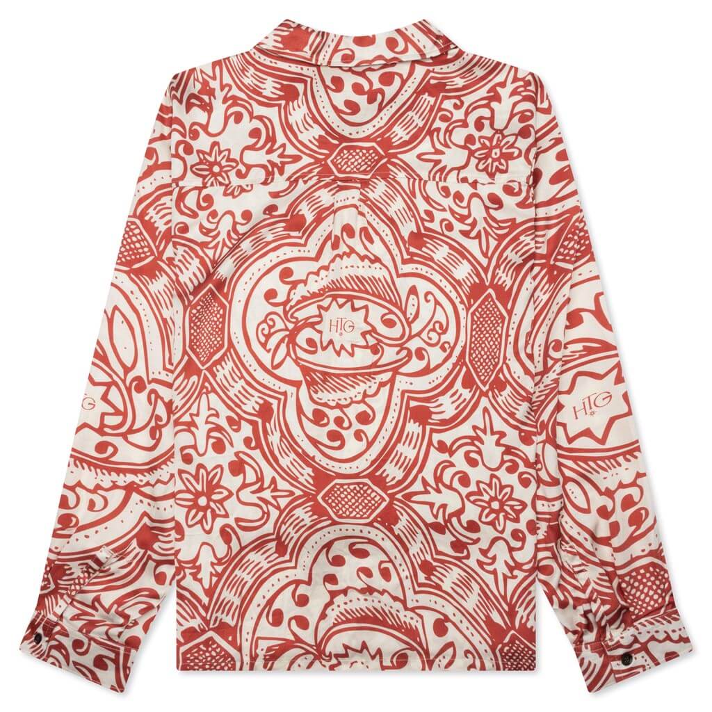 L/S Printed Woven - Brick