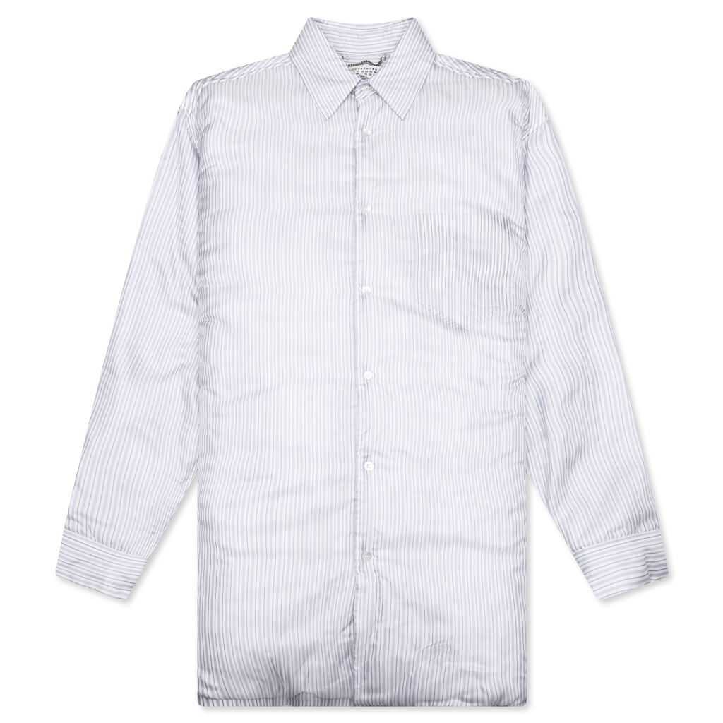 Padded Stripe L/S Shirt - Blue