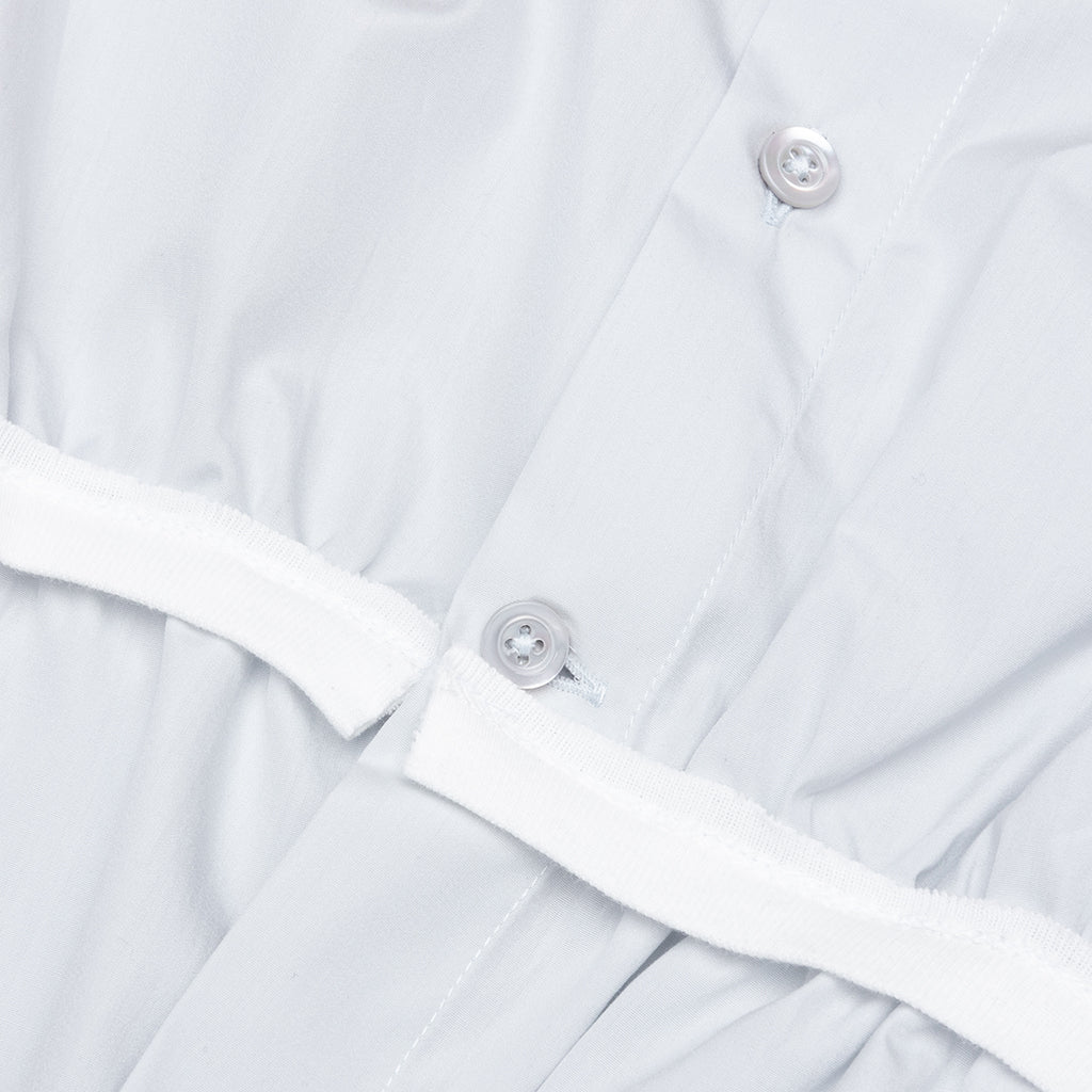 Loose Fit Button Shirt with White Accents - Light Blue