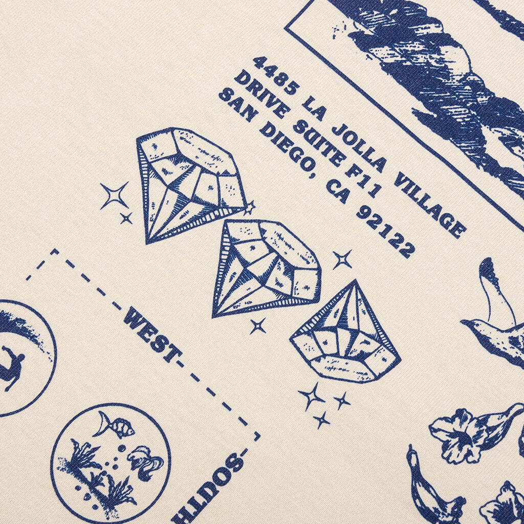 Coastal Tee - Oat Meal/Blue