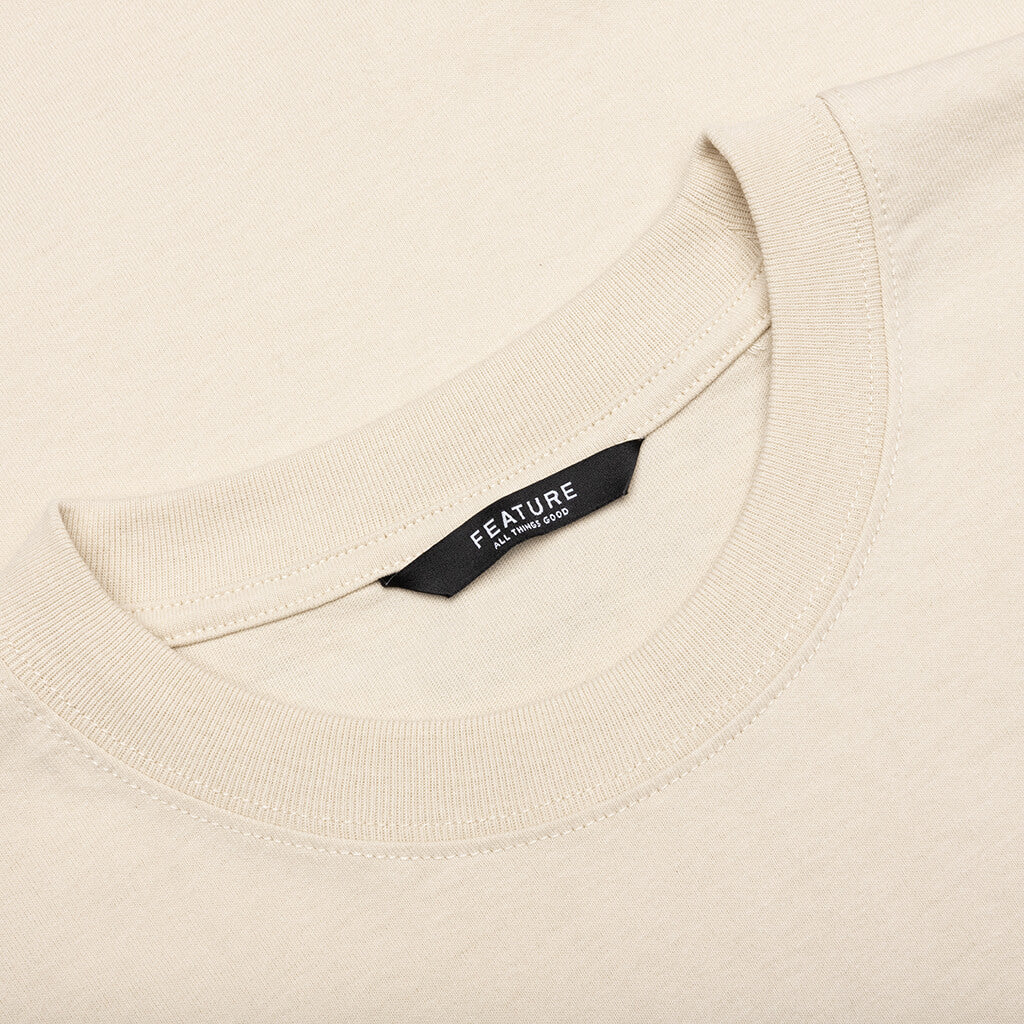 Coastal Tee - Oat Meal/Blue