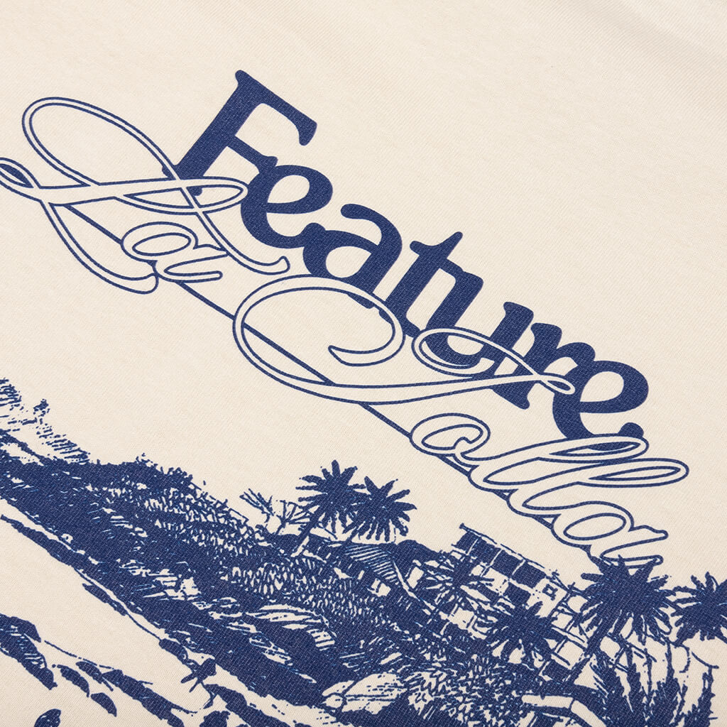 Coastal Tee - Oat Meal/Blue