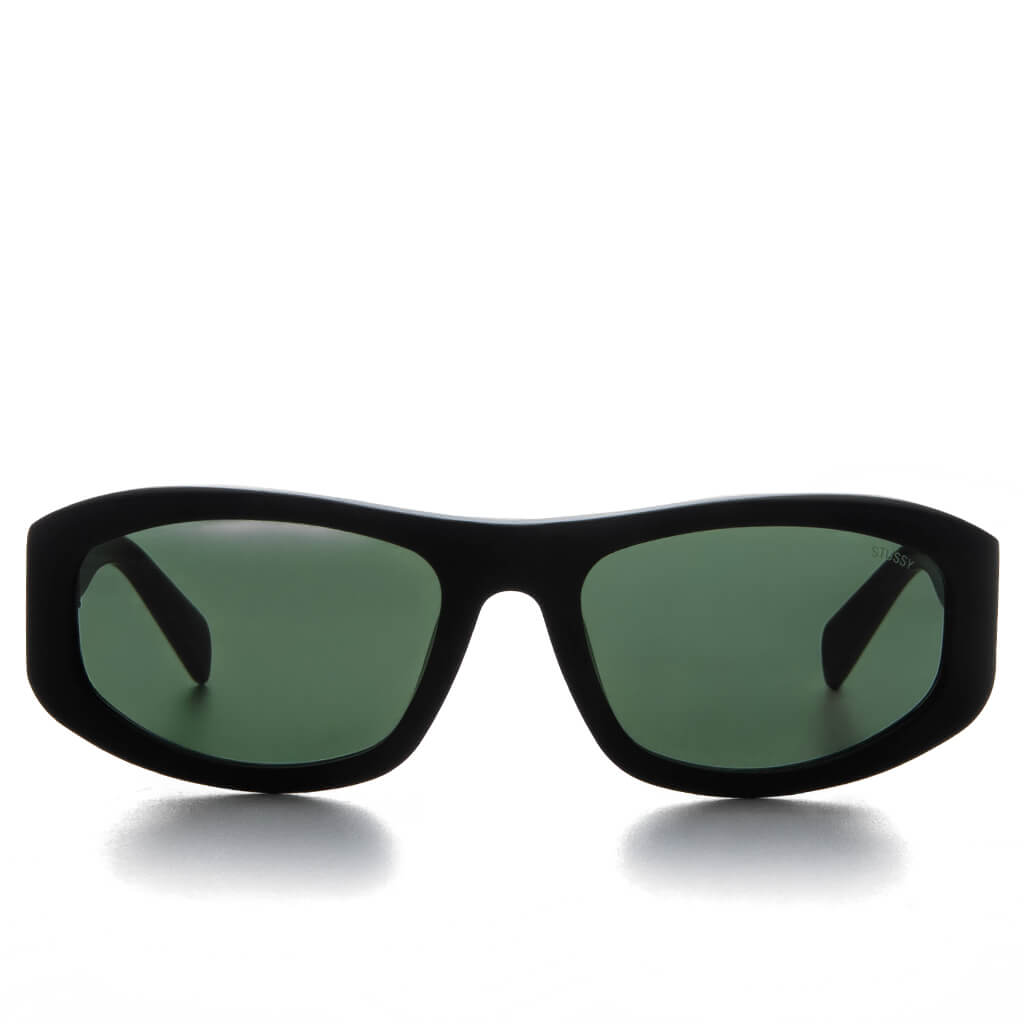 Landon Sunglasses - Matte Black/Green Lens