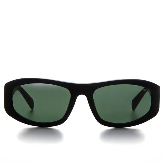 Landon Sunglasses - Matte Black/Green Lens