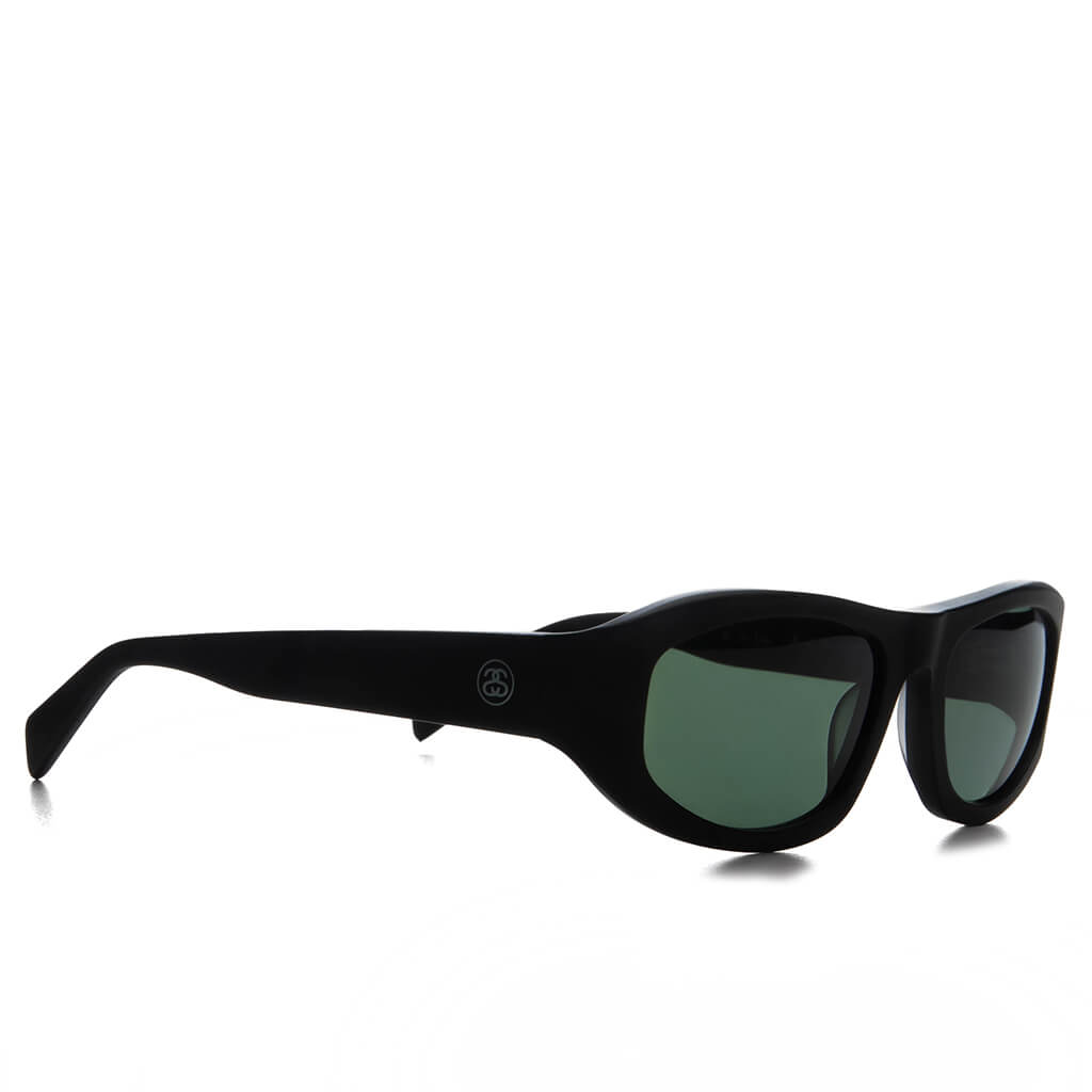 Landon Sunglasses - Matte Black/Green Lens