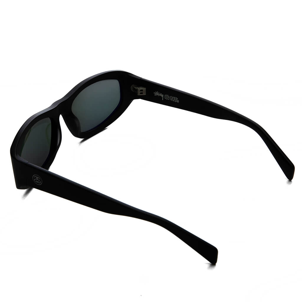 Landon Sunglasses - Matte Black/Green Lens