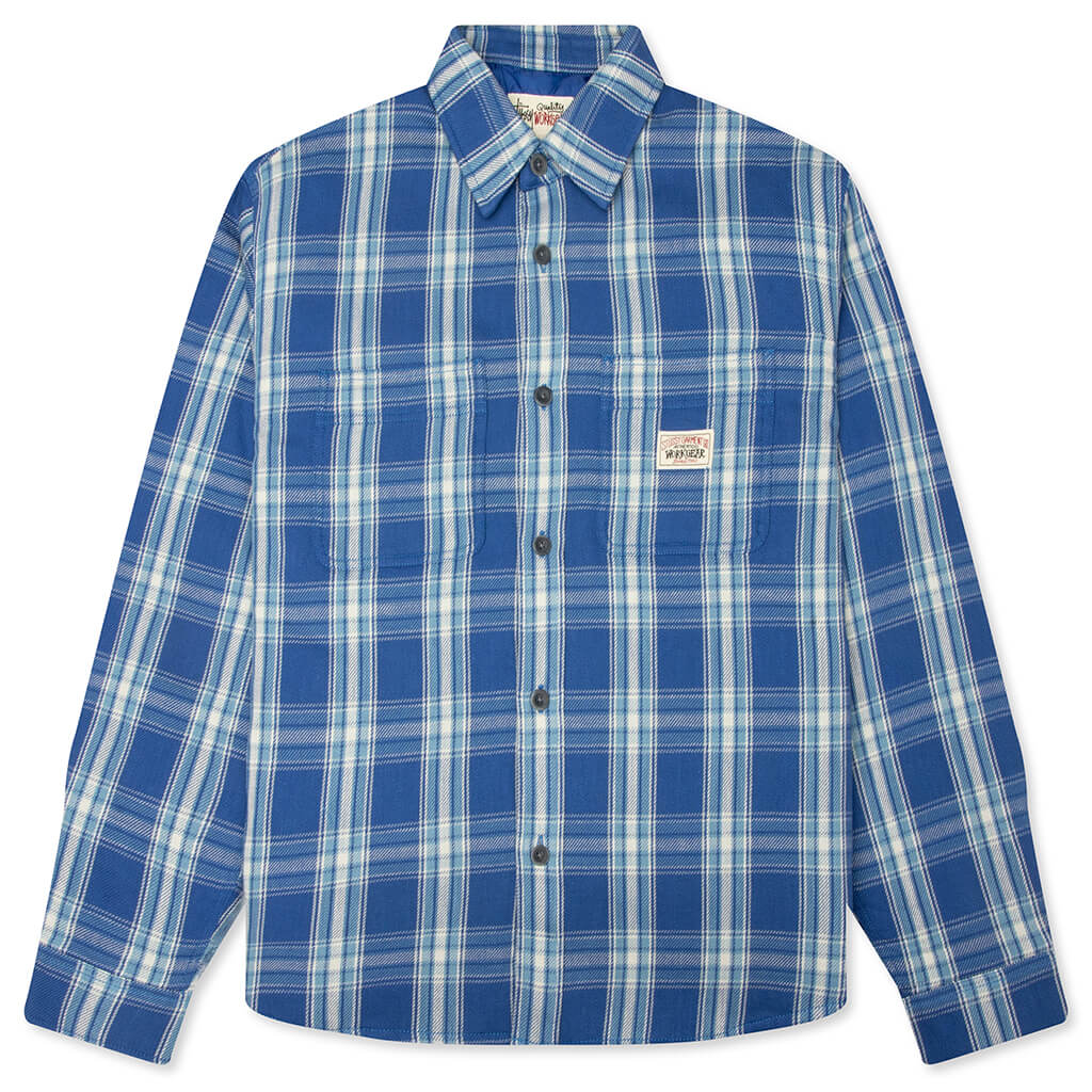 Lau Plaid Shirt Jacket - Blue