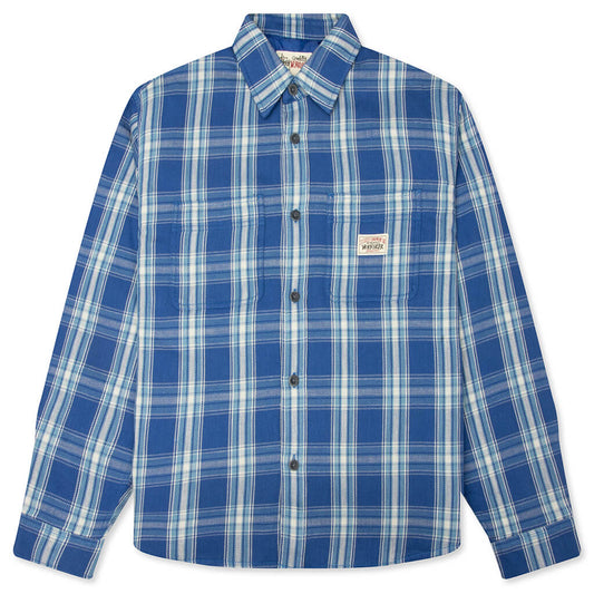 Lau Plaid Shirt Jacket - Blue