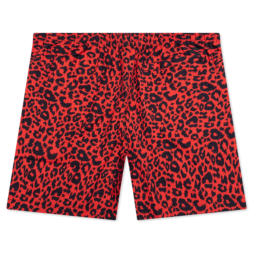 Leopard Active Shorts - Red