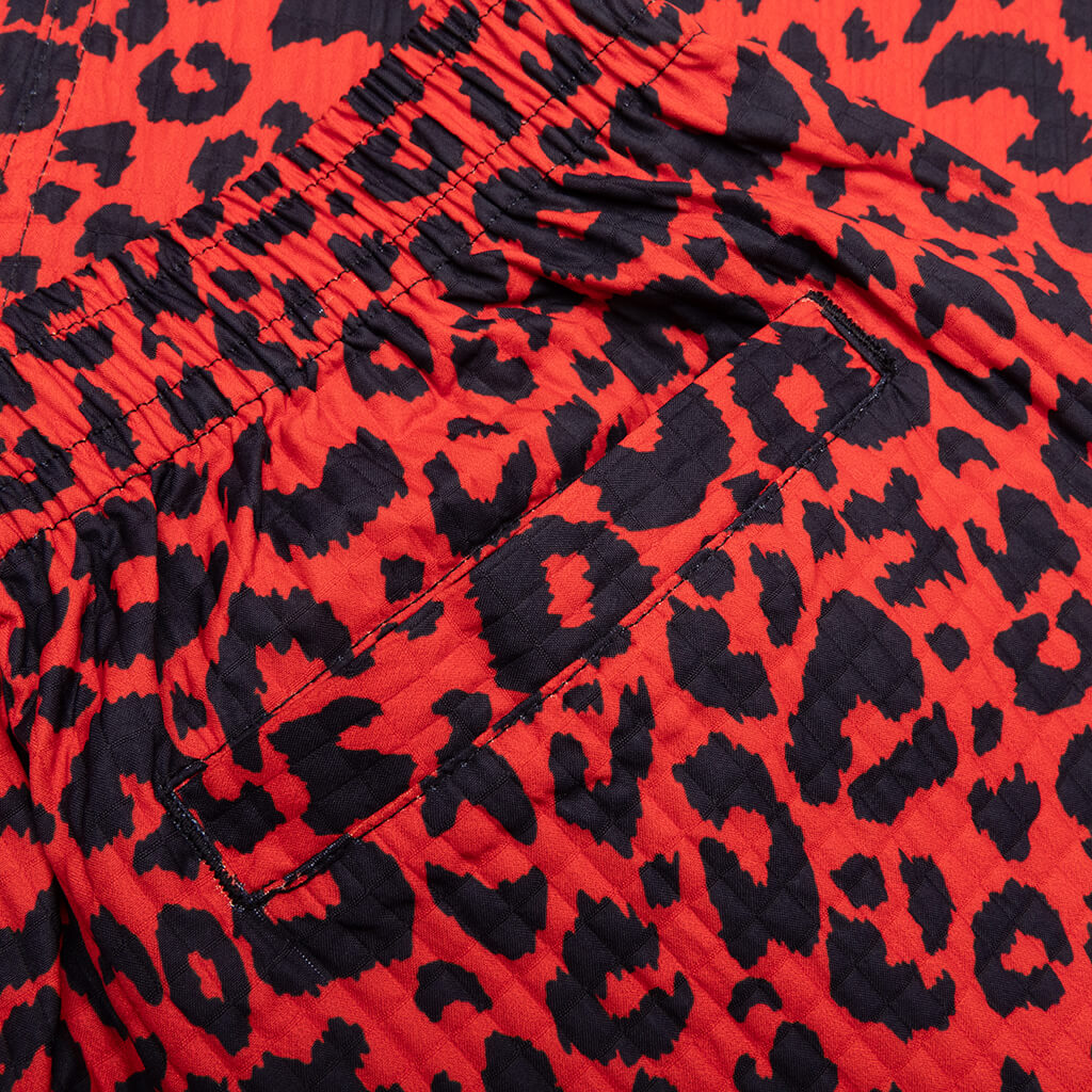 Leopard Active Shorts - Red