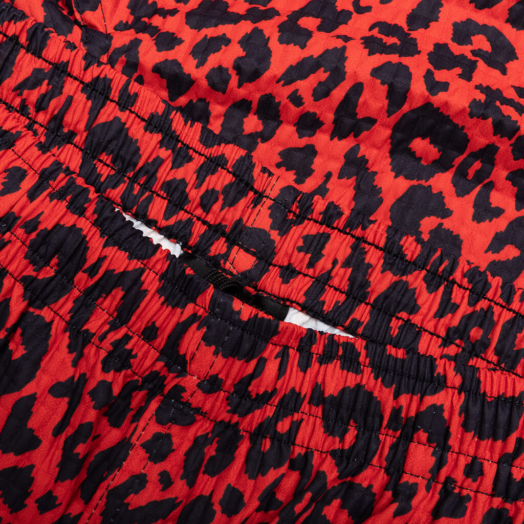 Leopard Active Shorts - Red