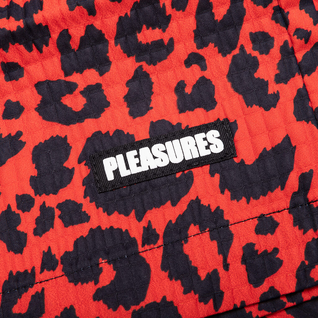 Leopard Active Shorts - Red