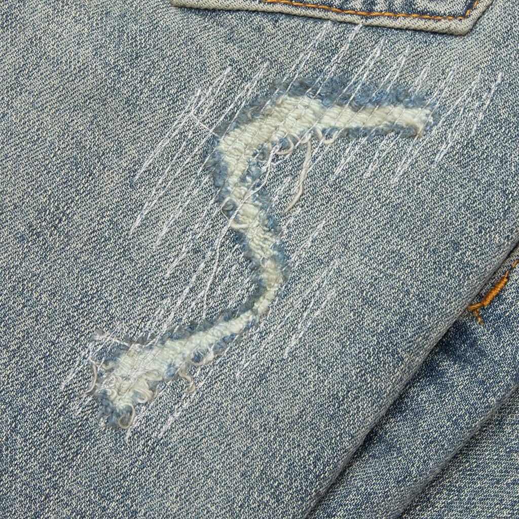 P001 Vintage Repair Denim Pants - Light Indigo