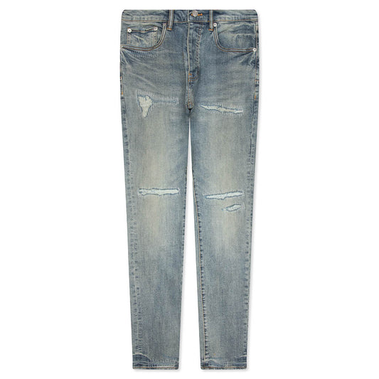P001 Vintage Repair Denim Pants - Light Indigo