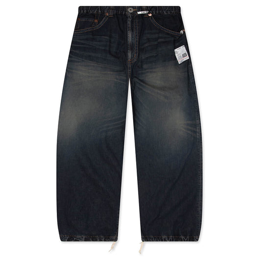 Light Denim Wide Pants- Indigo