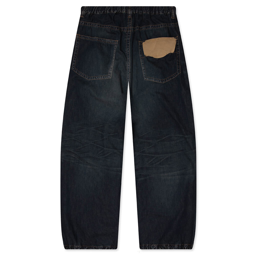 Light Denim Wide Pants- Indigo