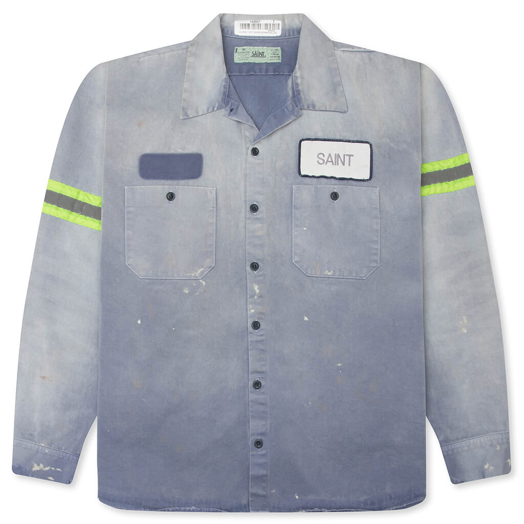 Line Cotton Shirt - Navy