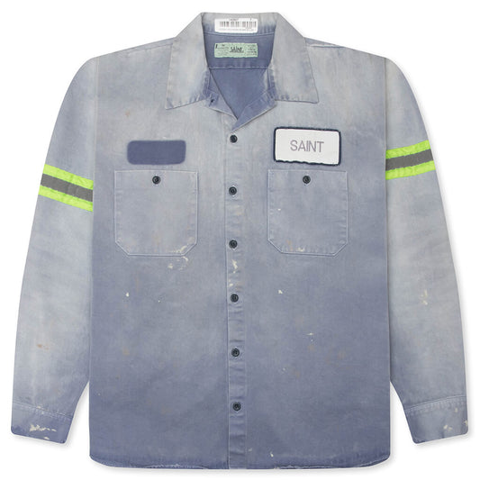 Line Cotton Shirt - Navy