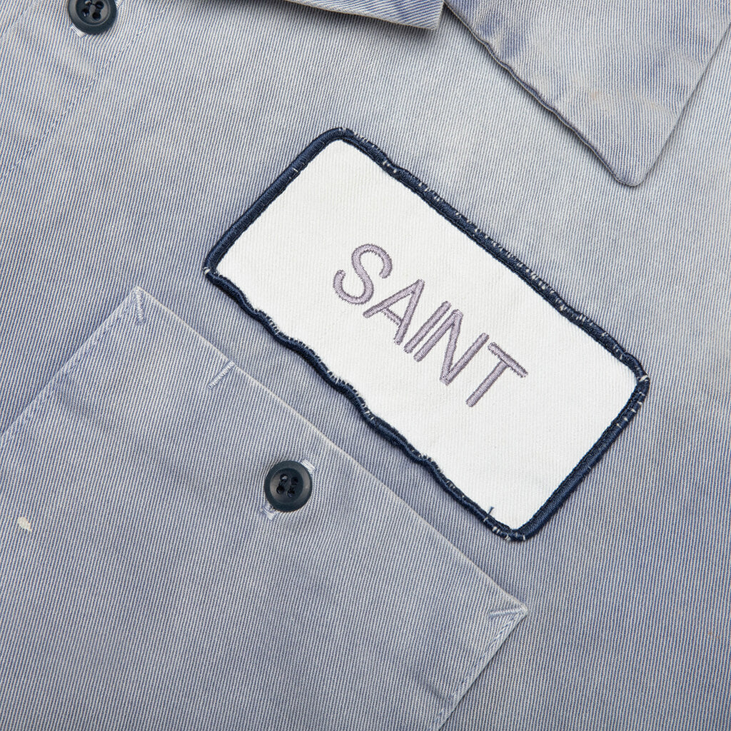 Line Cotton Shirt - Navy