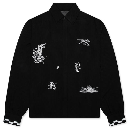 Live Life With Ease Button Up - Black