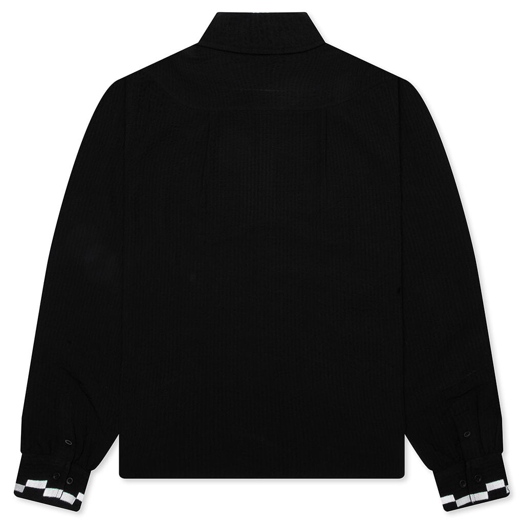 Live Life With Ease Button Up - Black