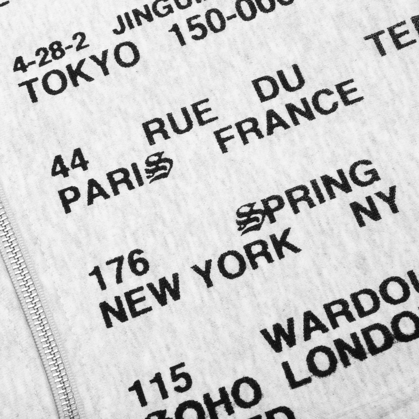Locations Zip Hoodie - Ash Heather