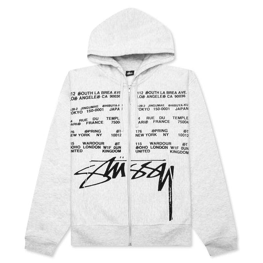 Locations Zip Hoodie - Ash Heather
