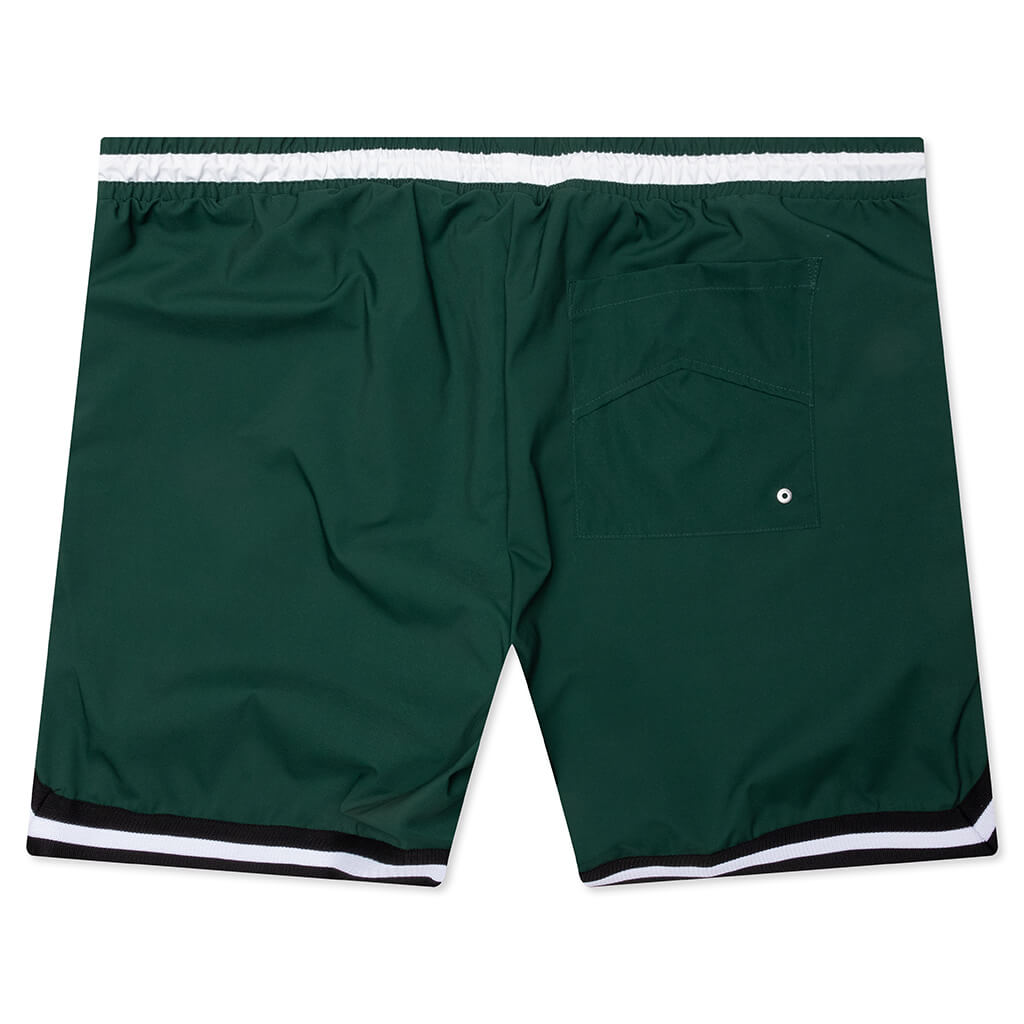 Logo Basketball Swim Short - Forest Green/Black/White