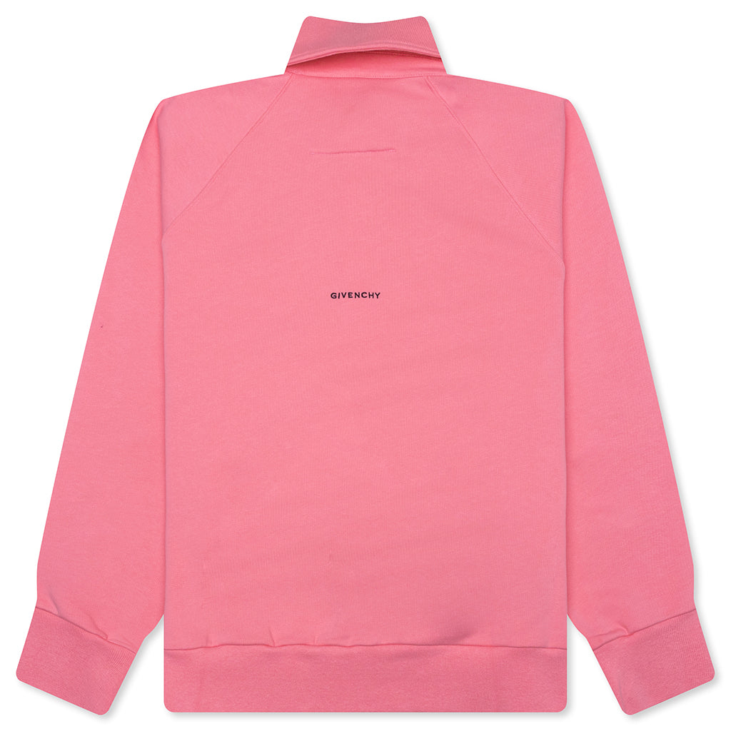 Logo Embroidered Long-Sleeve Polo Shirt - Candy Pink