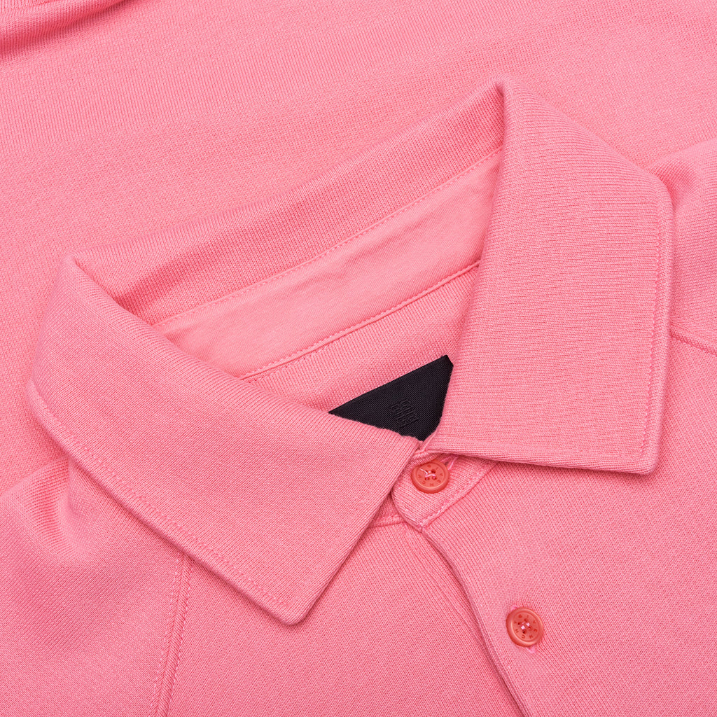 Logo Embroidered Long-Sleeve Polo Shirt - Candy Pink