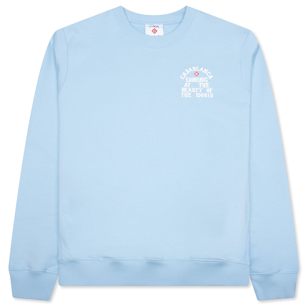 Looking at the Beauty of the World Sweatshirt - Pale Blue