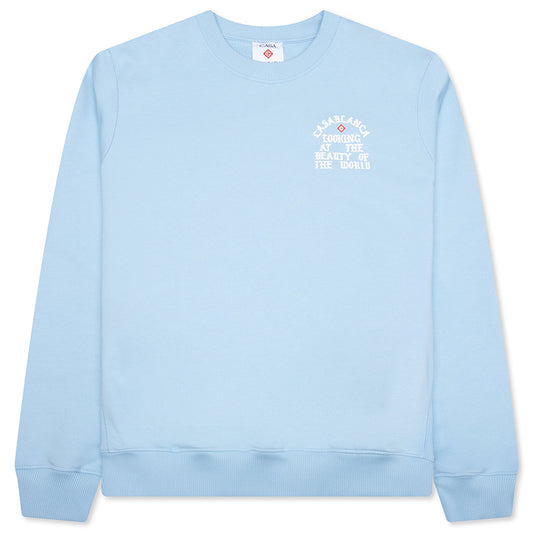 Looking at the Beauty of the World Sweatshirt - Pale Blue