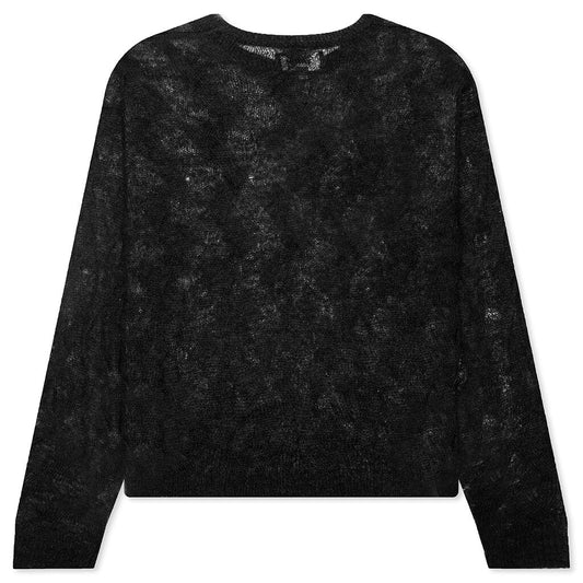 Loose Knit Cross Cable - Black