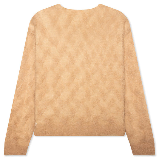 Loose Knit Cross Cable - Sand