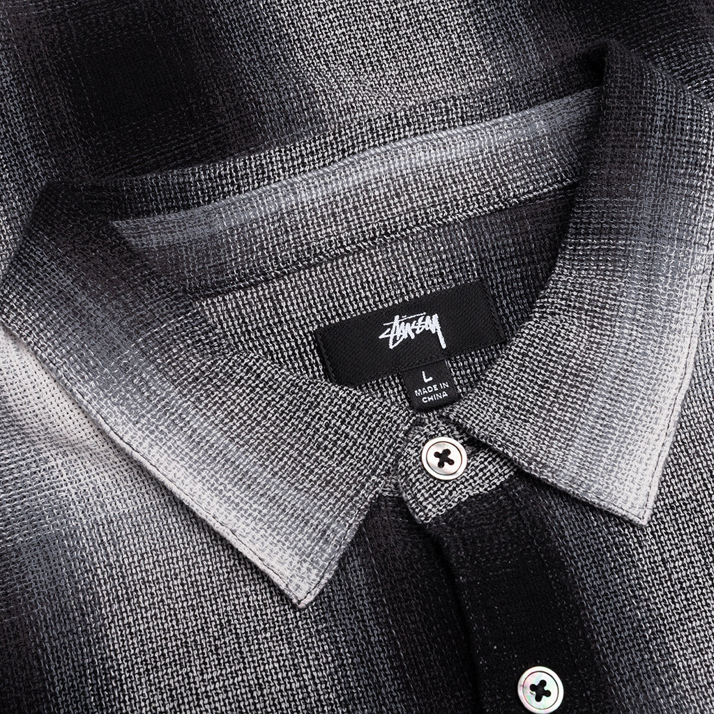 Loose Weave Plaid Shirt - Grey