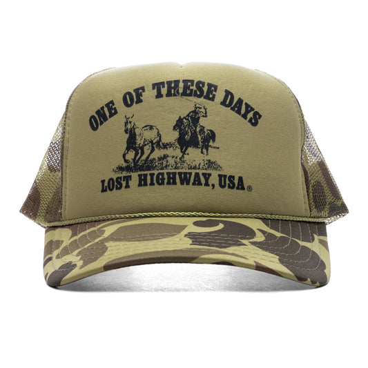 Lost Highway Foam Trucker Hat - Light Green Camo