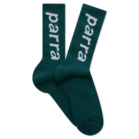 Lower Case Crew Socks - Pine Green